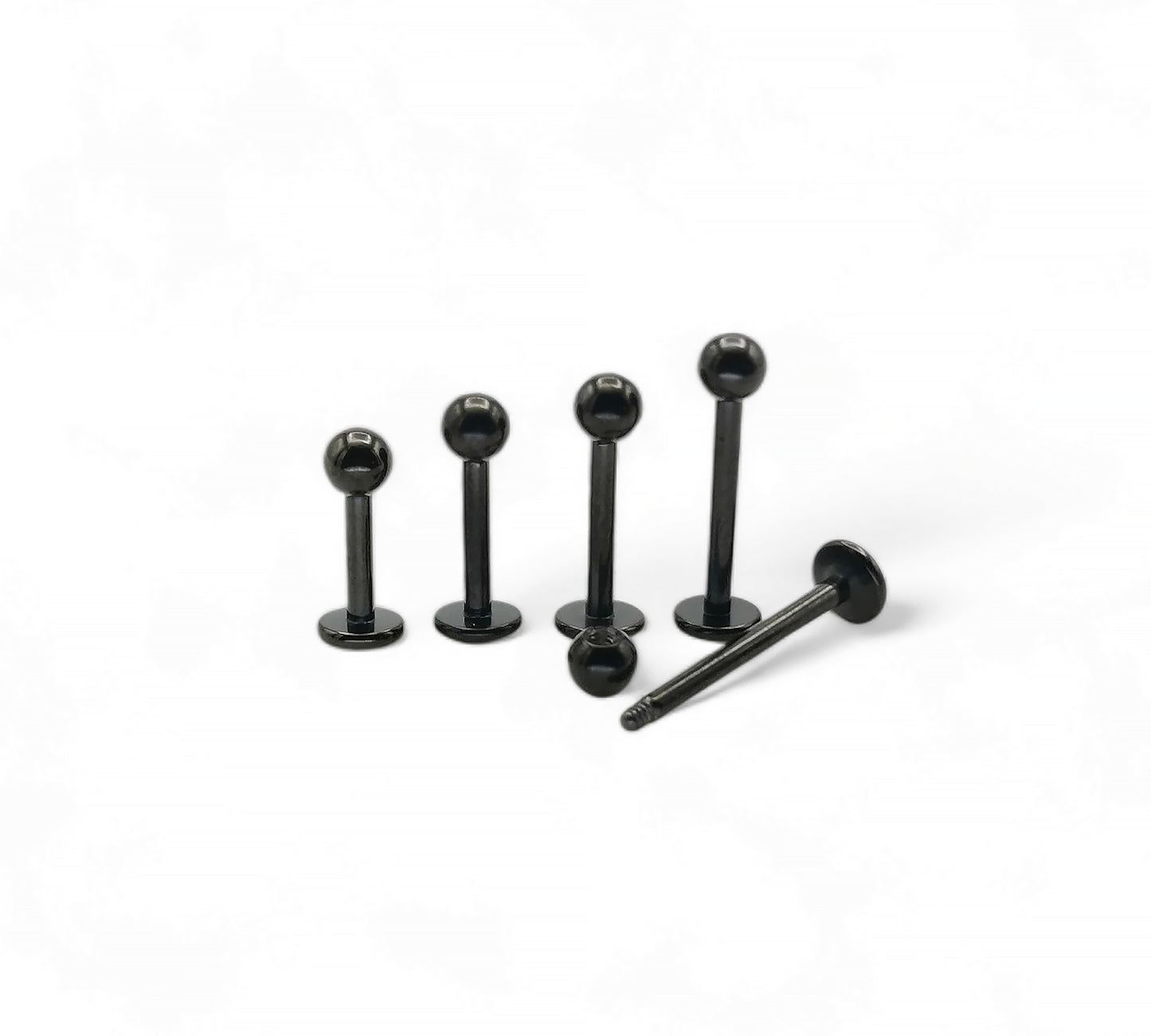 Titanium black, gold or silver stud, 1.2mm/16g, 6mm-12mm length