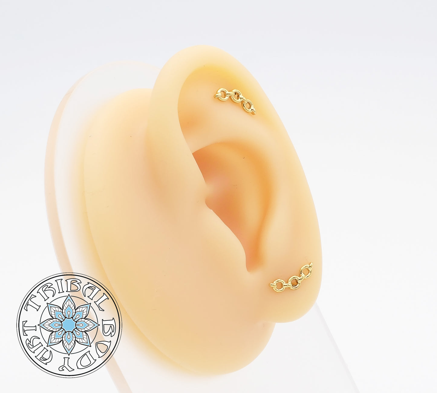 Gold titanium chain studs for 1.2mm internal thread posts