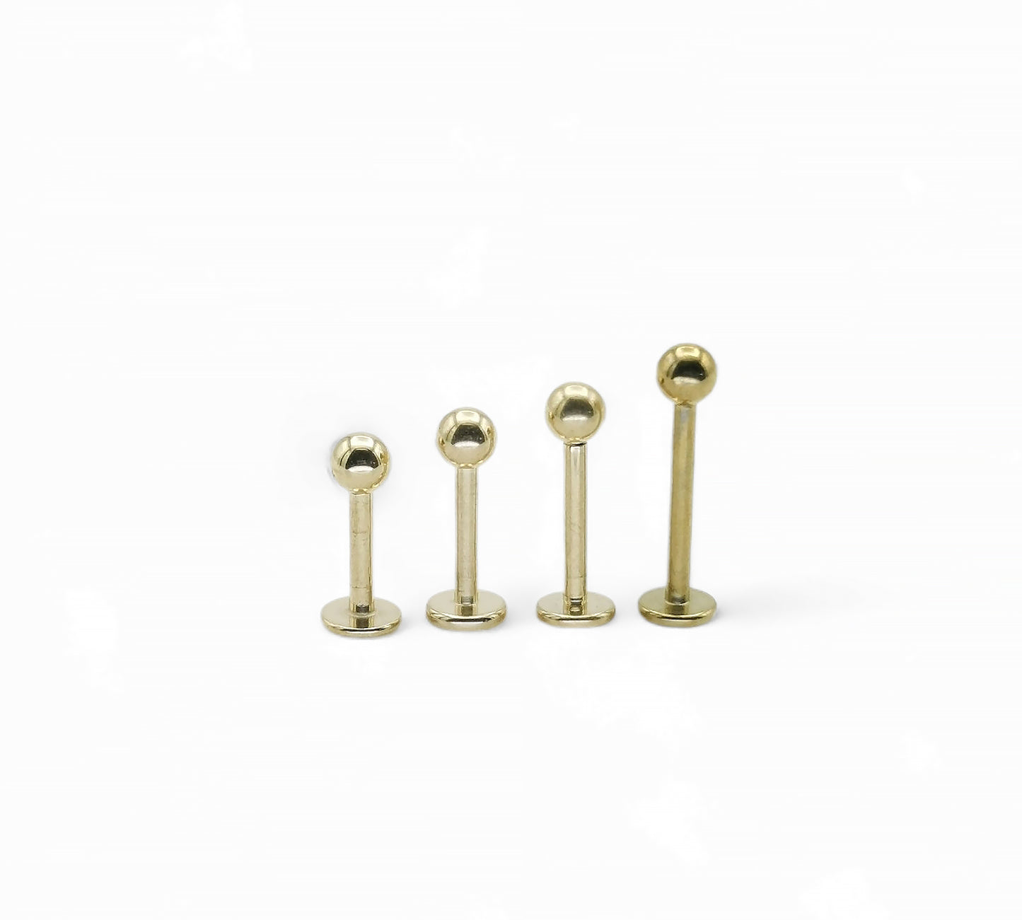 Titanium black, gold or silver stud, 1.2mm/16g, 6mm-12mm length