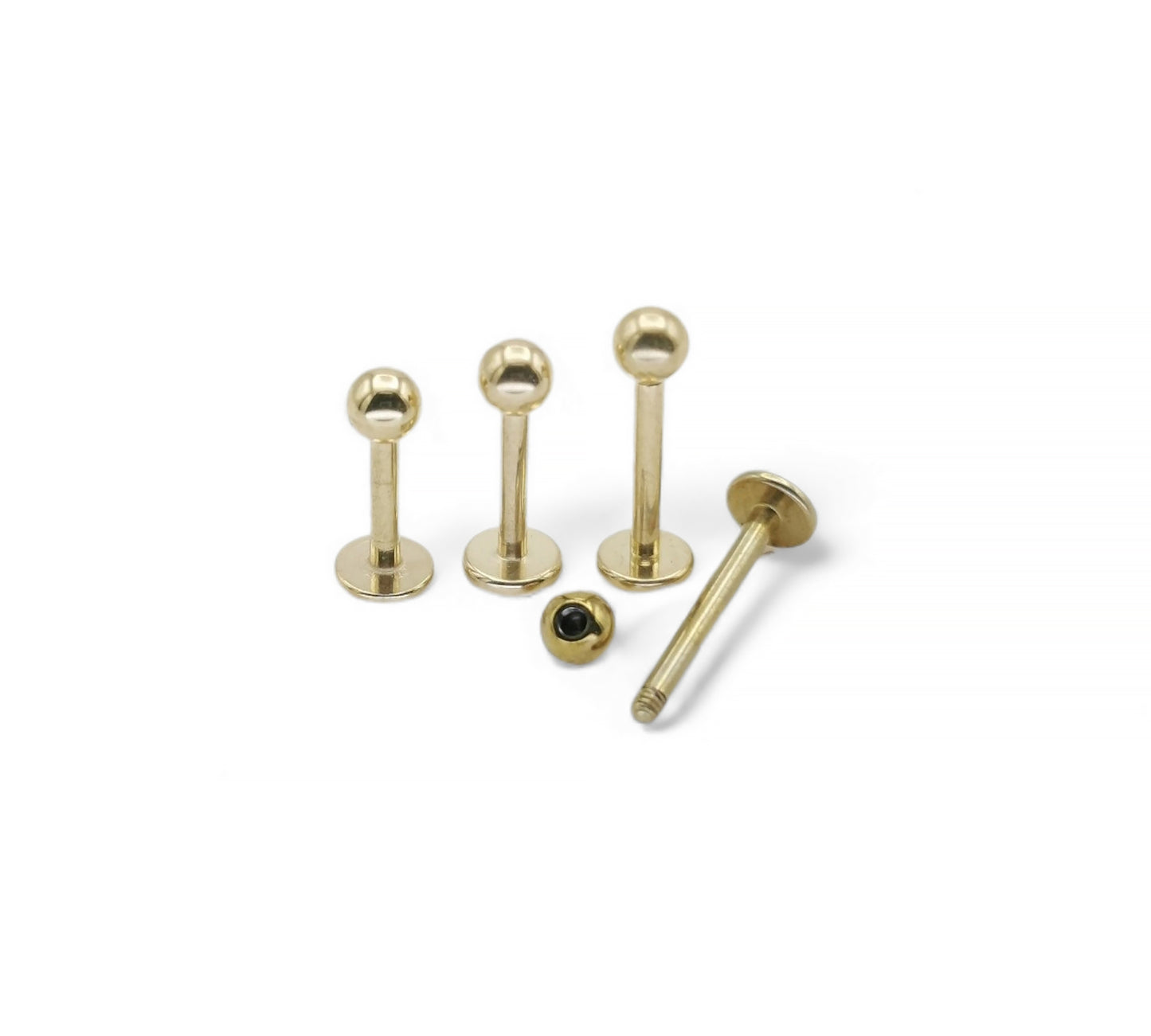 Titanium black, gold or silver stud, 1.2mm/16g, 6mm-12mm length