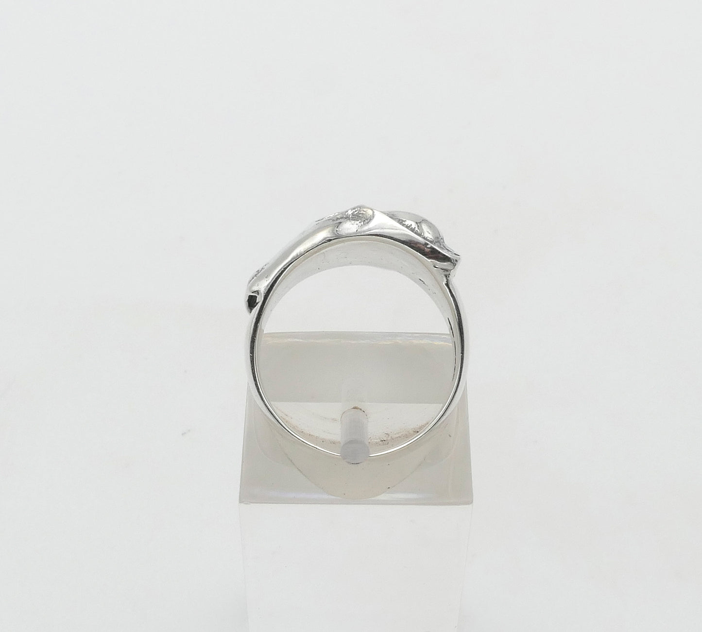 Sterling silver fox skull ring
