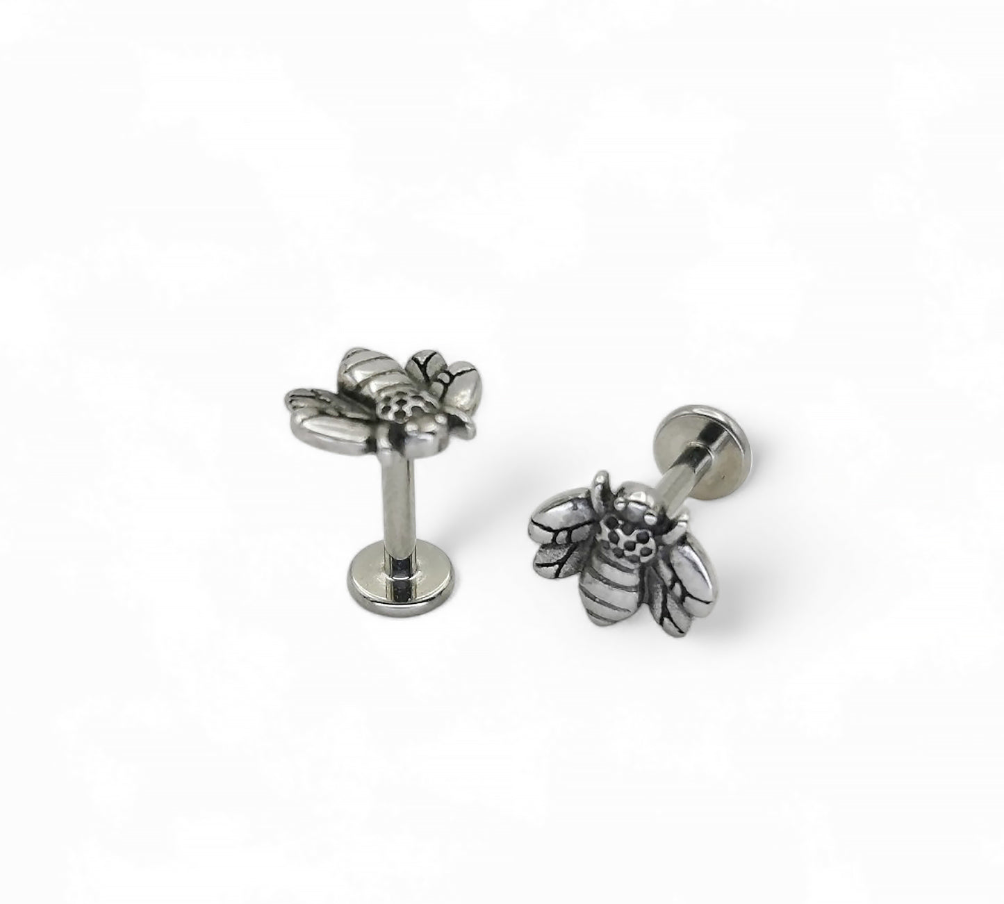 Titanium push fit bee stud, 1.2mm/16g, 6mm-8mm length