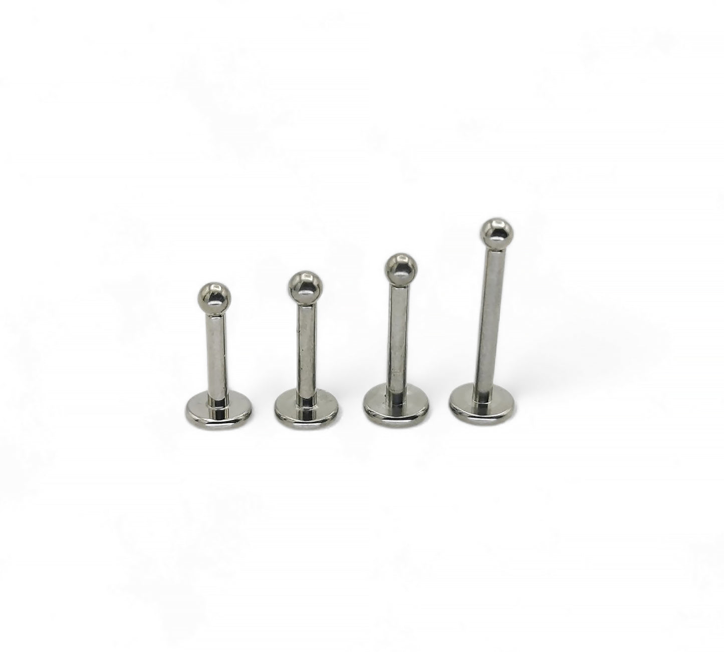 Titanium push fit mini ball stud, 1mm/18g, 6mm-9mm length