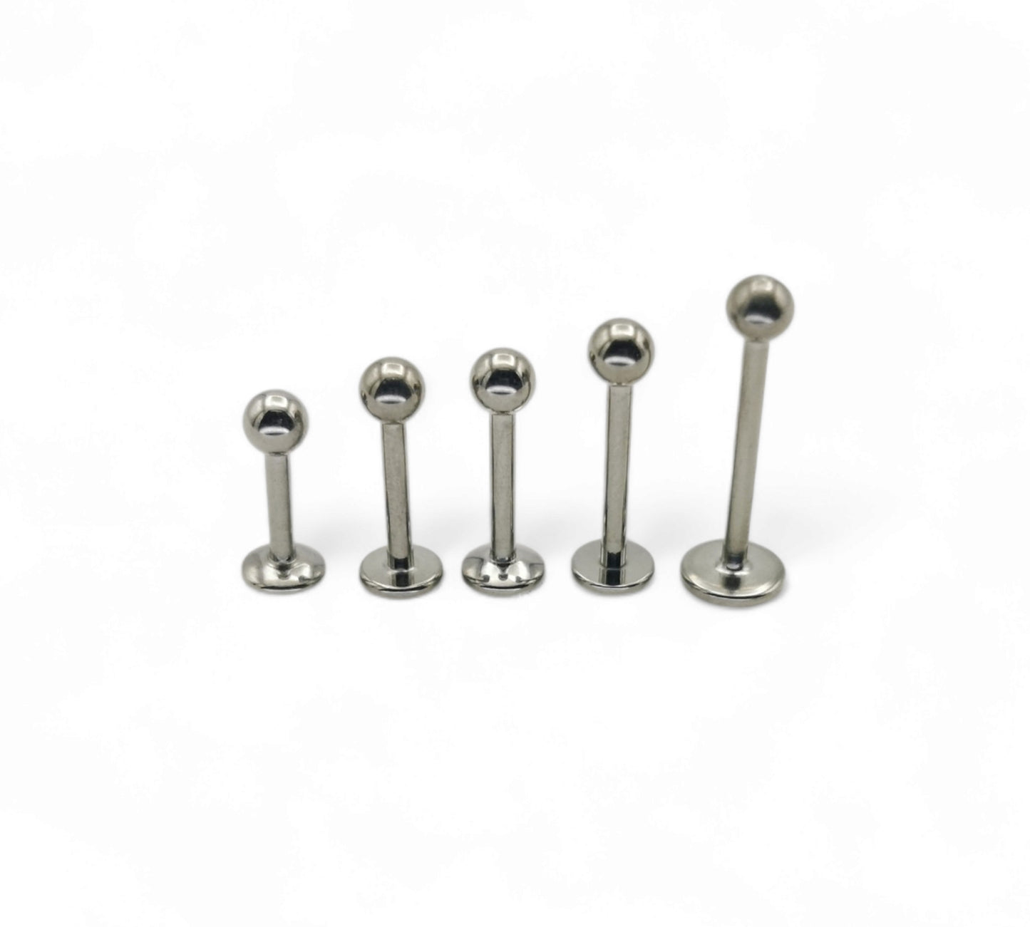 Titanium black, gold or silver stud, 1.2mm/16g, 6mm-12mm length