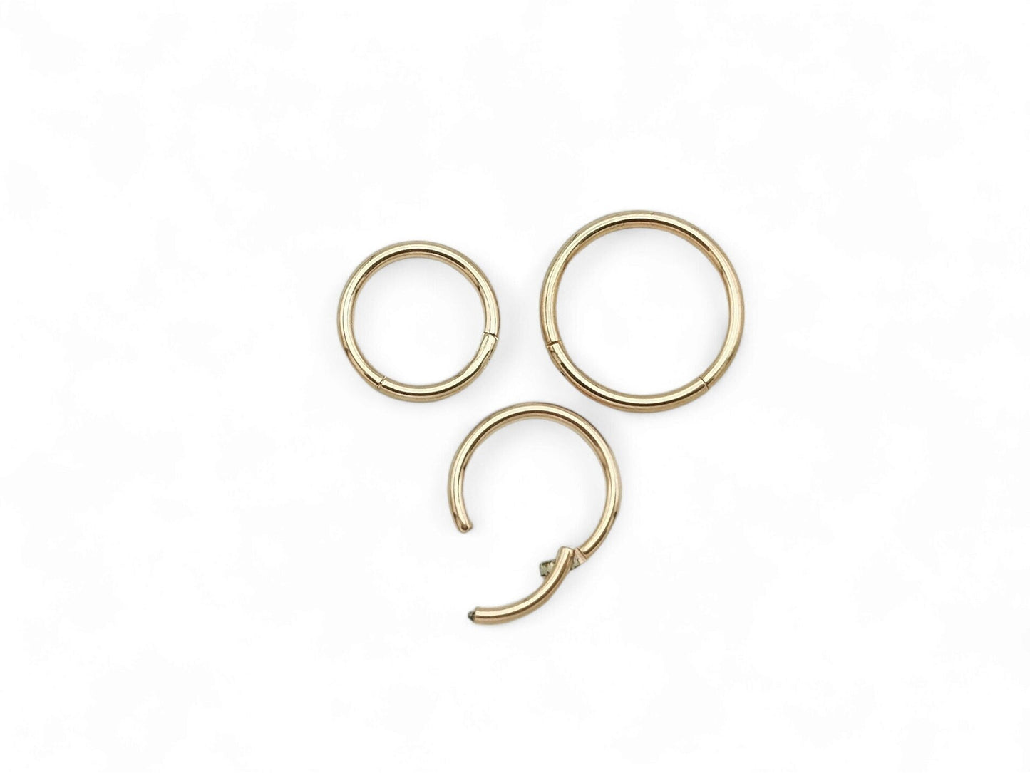 Titanium rose gold clicker ring 1.2mm/16g, 9mm-12mm diameter
