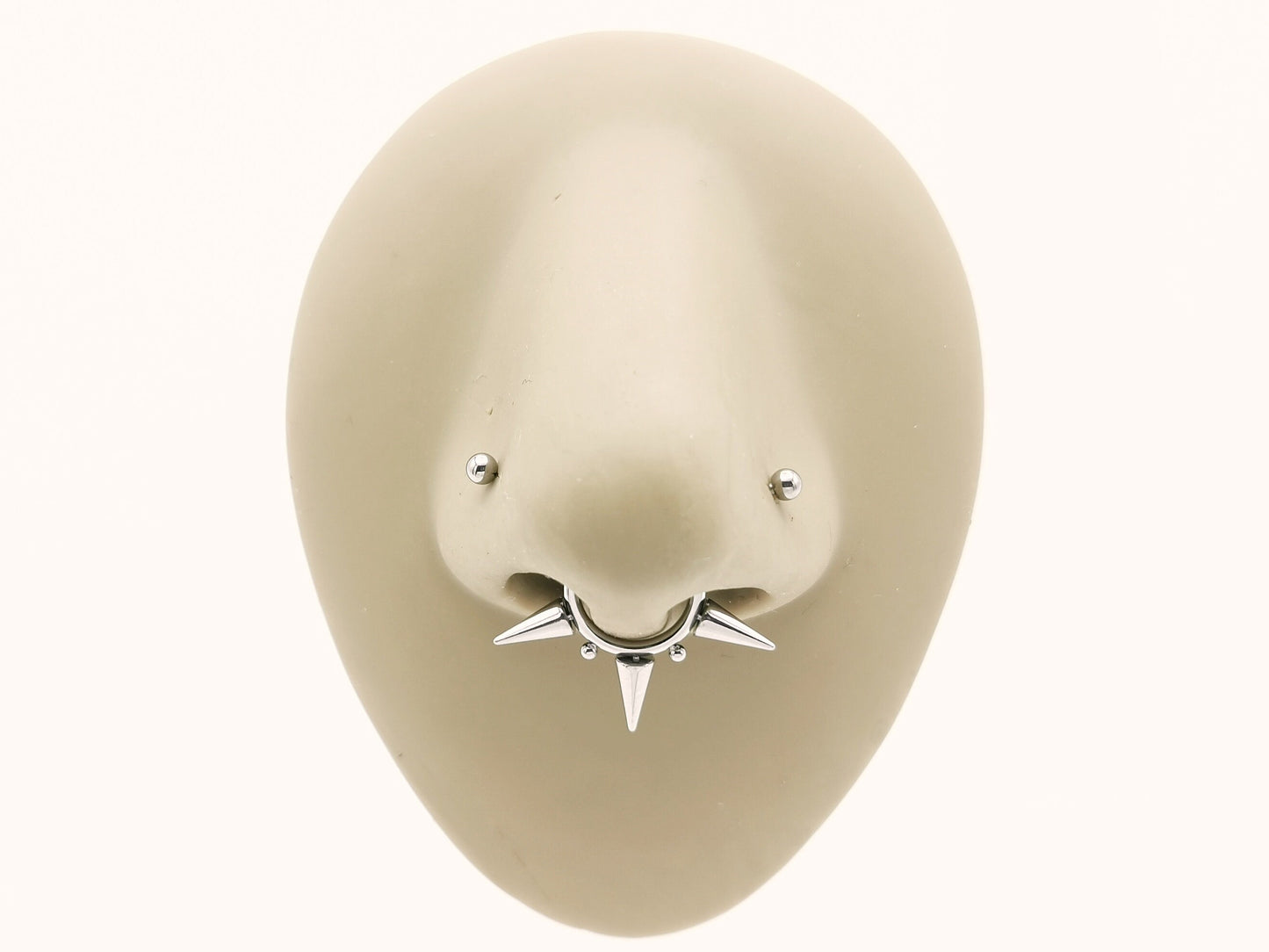 Titanium spike clicker with beads, 1.2mm/16g, 8mm-10mm diameter
