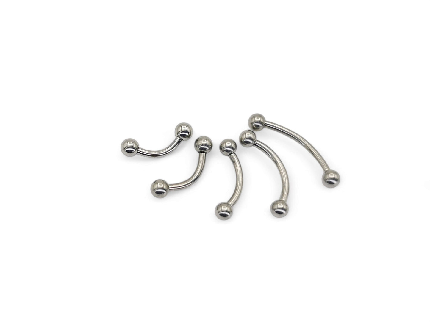 Titanium curved internally threaded barbell, 1.2mm/16g, 6m-12mm length