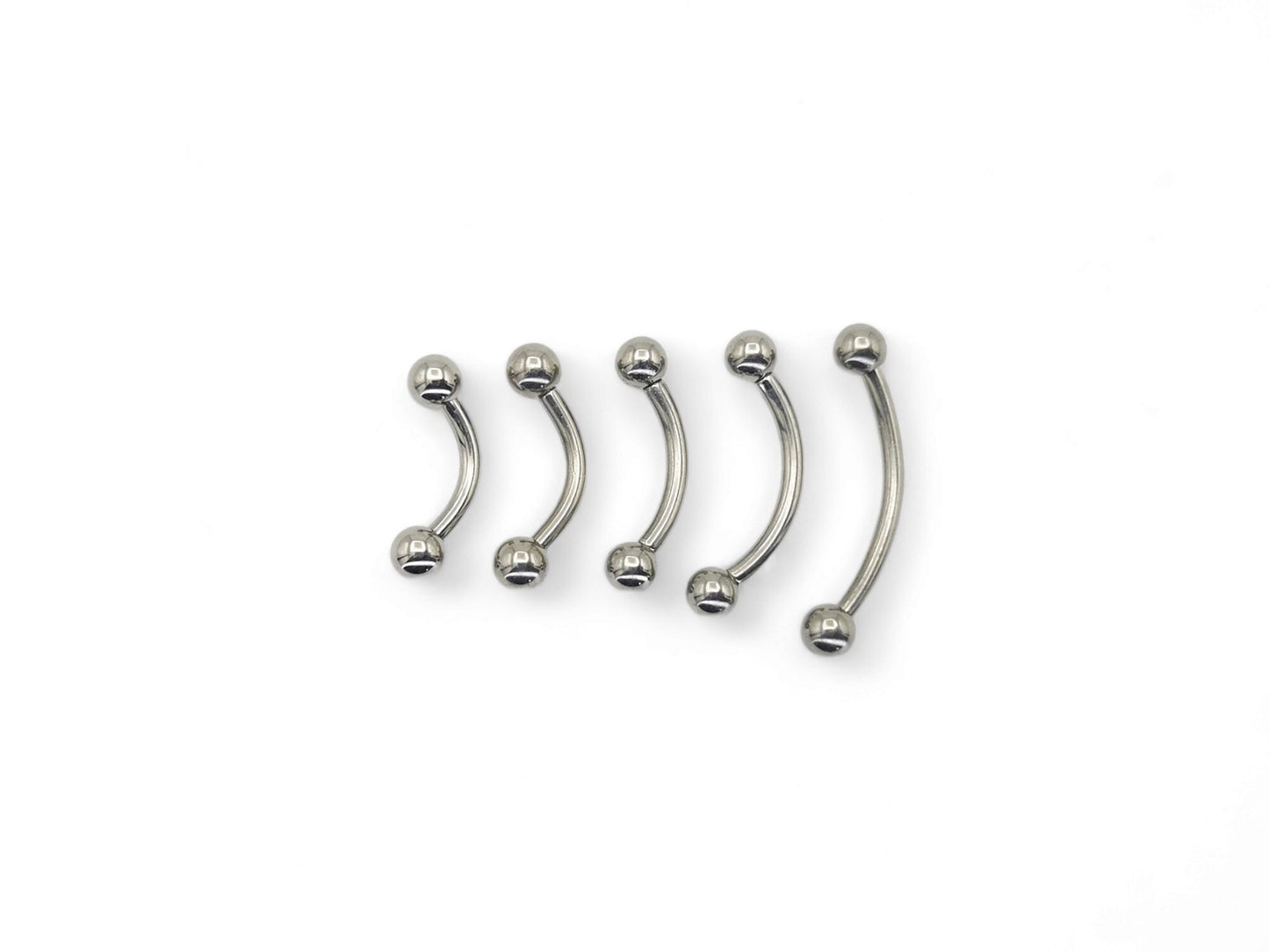 Titanium curved internally threaded barbell, 1.2mm/16g, 6m-12mm length