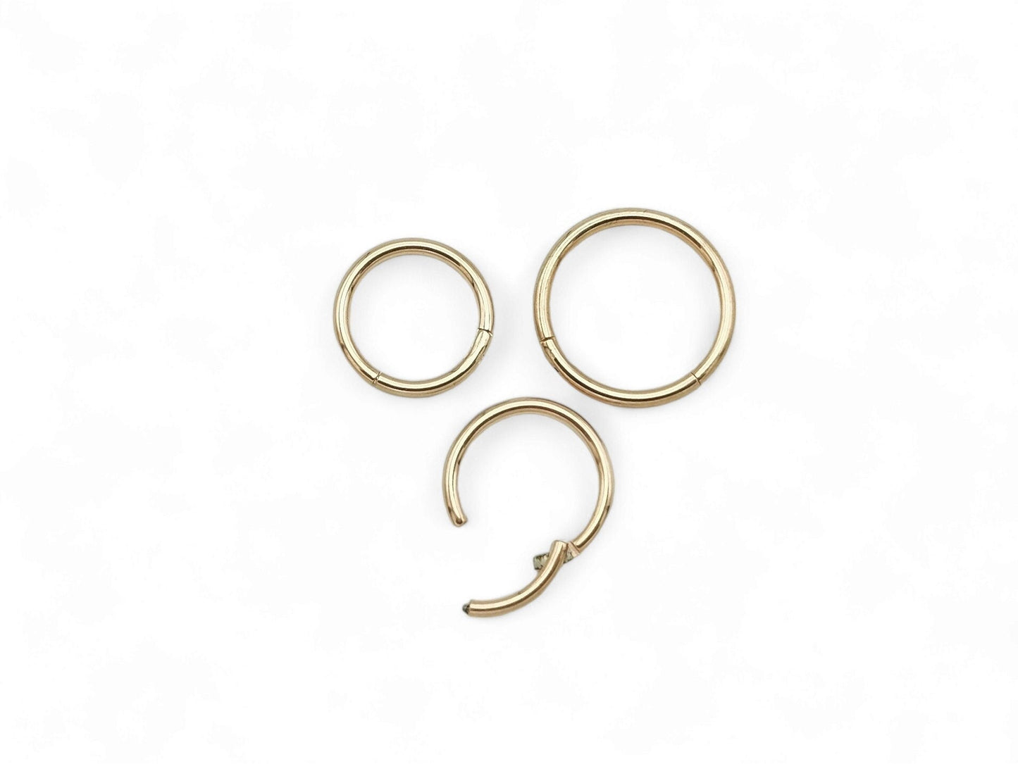 Surgical steel rose gold clicker ring, 1mm/18g, 10mm-12mm diameter