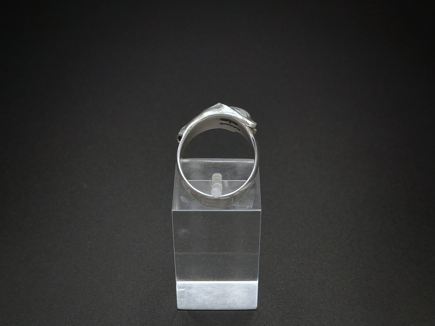 Sterling silver fox skull ring