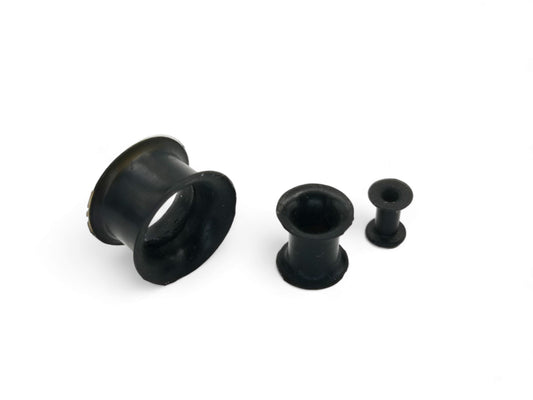 Black silicon ear tunnel on a white background