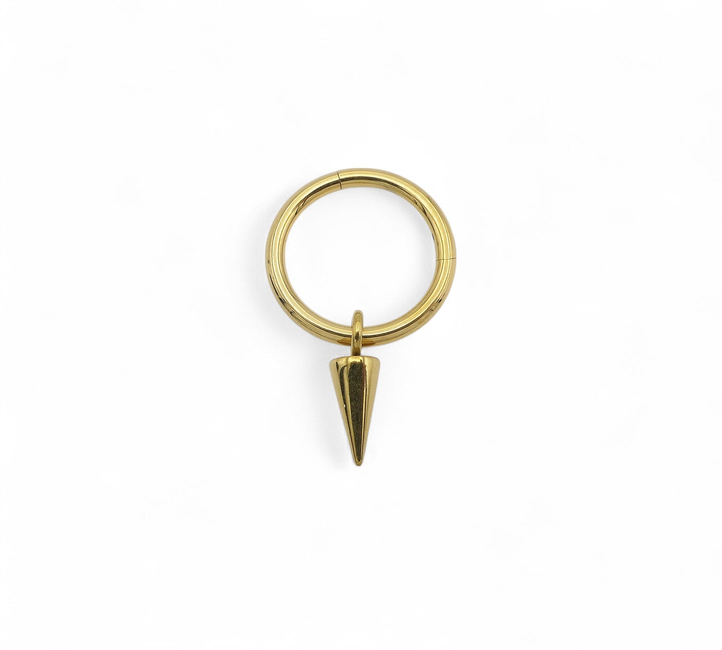 Gold Titanium Cone Charm for Clicker Rings – Lobe Piercing Accessory