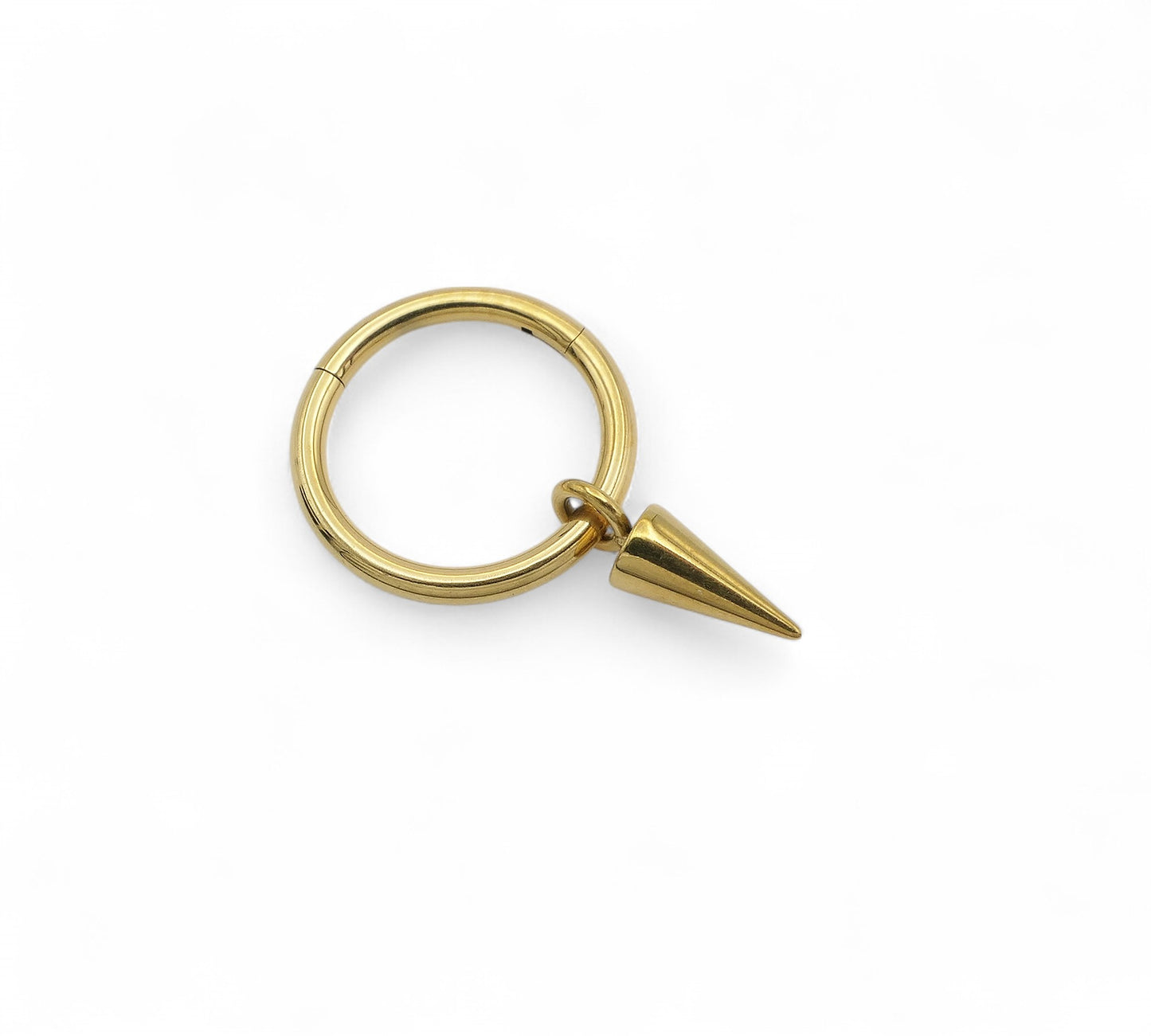 Gold Titanium Cone Charm for Clicker Rings – Lobe Piercing Accessory