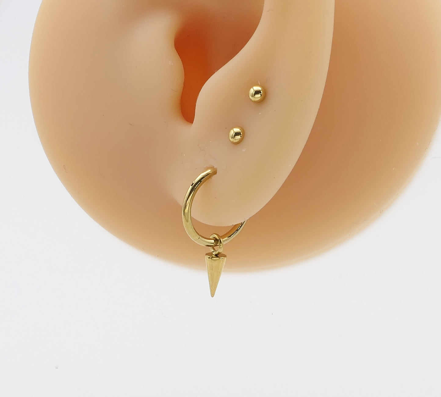 Gold Titanium Cone Charm for Clicker Rings – Lobe Piercing Accessory