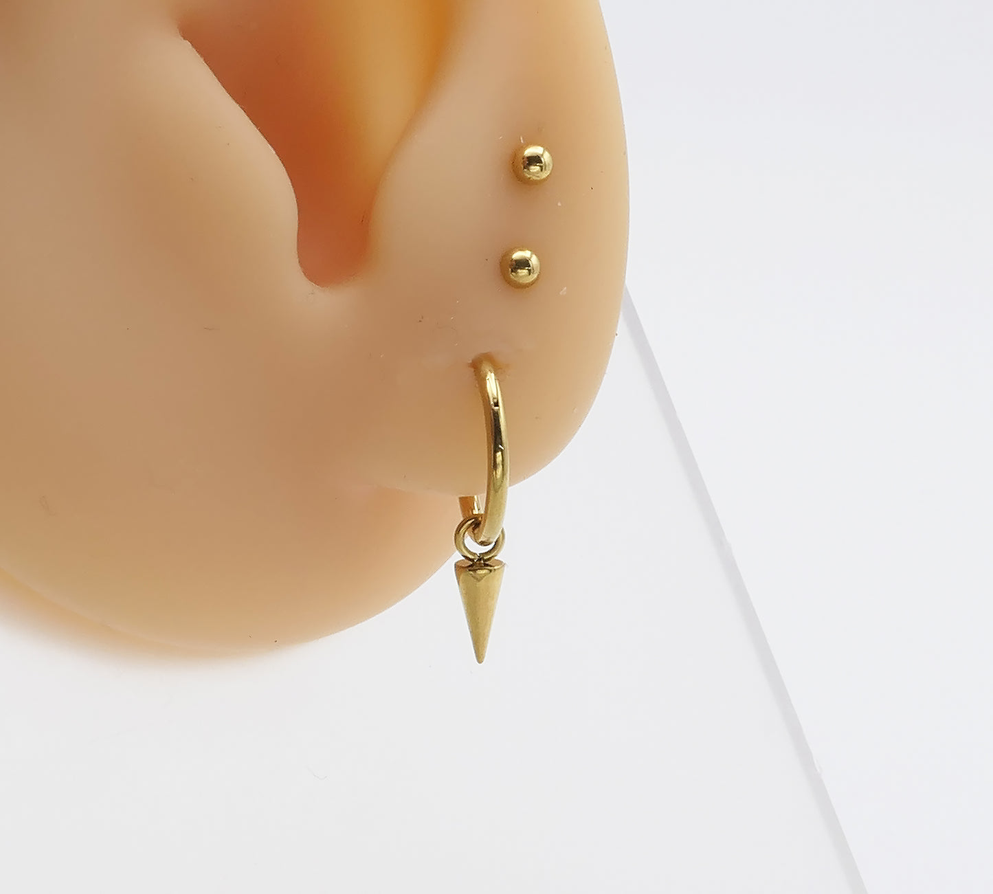 Gold Titanium Cone Charm for Clicker Rings – Lobe Piercing Accessory