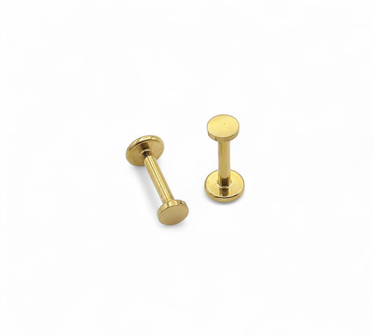 Gold Titanium Flat Disc Push-fit Stud