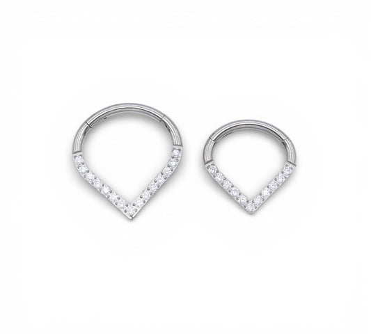 Jewelled Titanium Wishbone Clicker on a white background