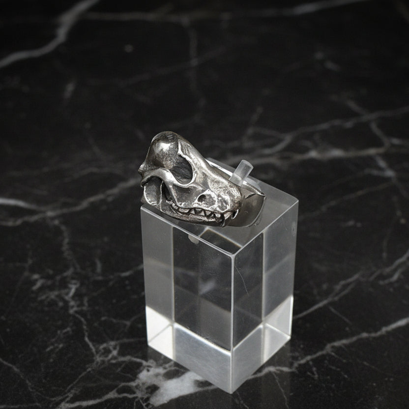 Sterling Silver Fox Skull Ring