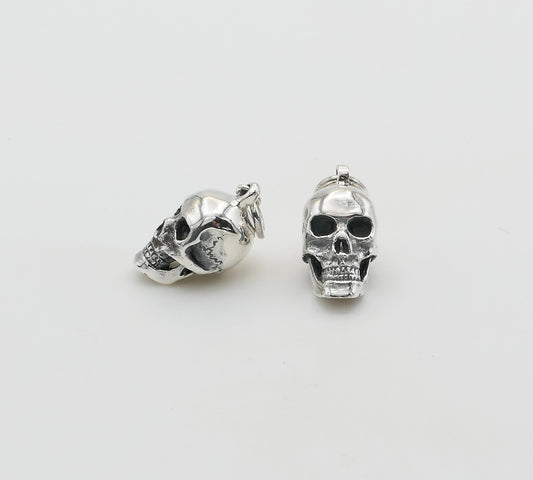 Sterling Silver Skull Charm For Clicker Rings