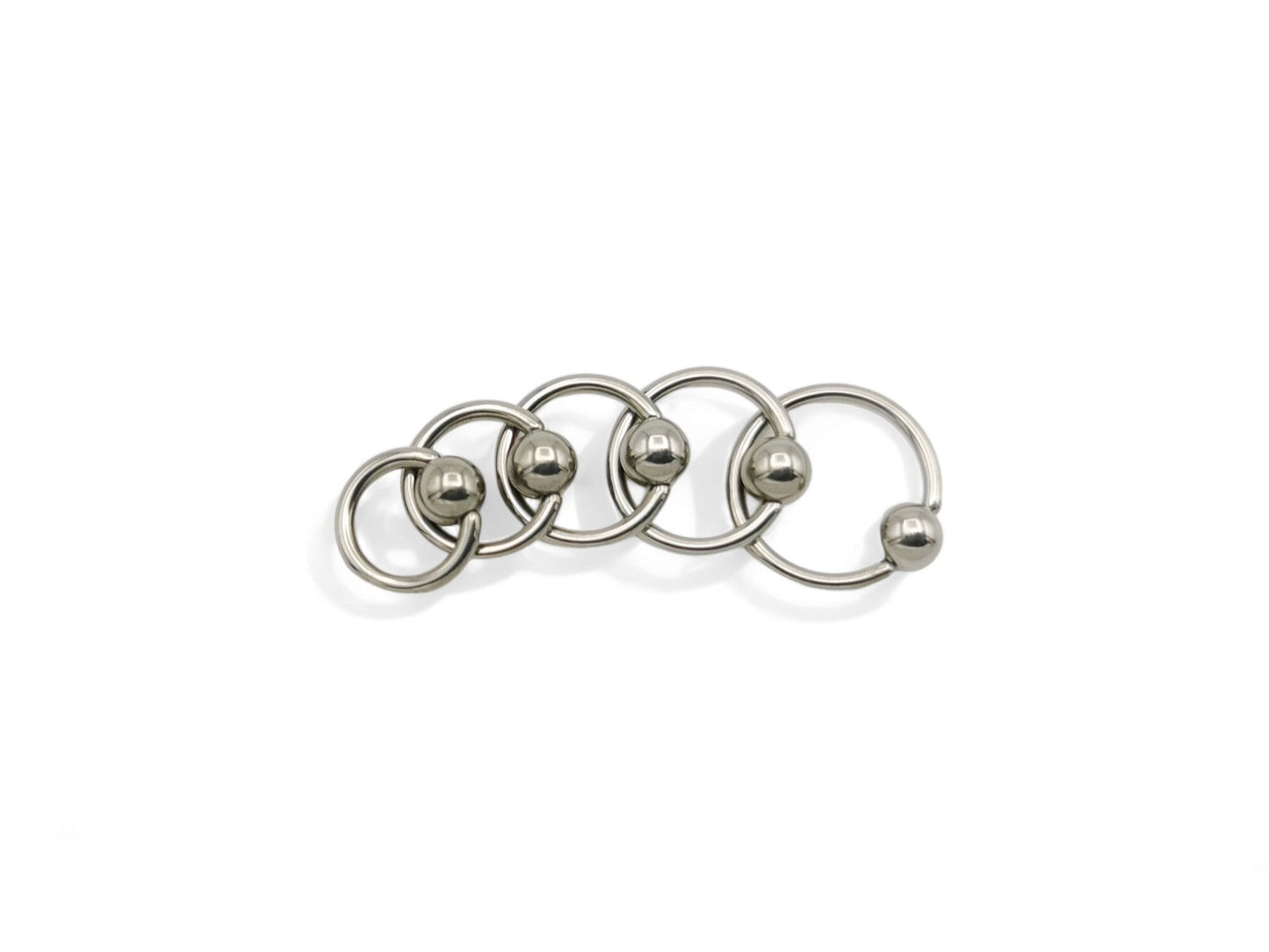 A polished titanium BCR with a high polished finish, designed for 1.2mm/16g piercings, featuring a ball closure mechanism.