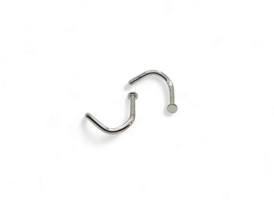 Titanium micro disc nose stud on a white background