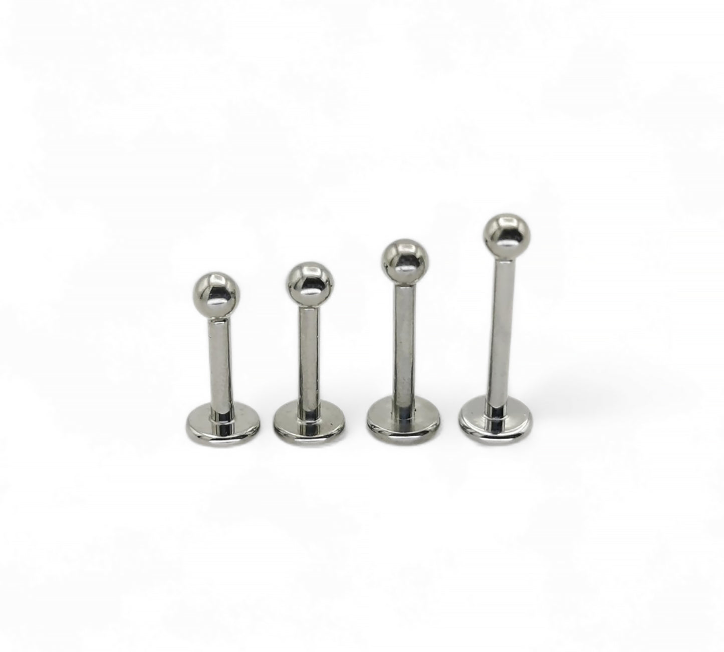 Titanium push fit ball stud, 1.2mm/16g, 6mm-9mm length