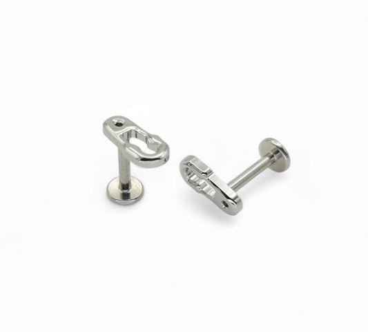 Titanium safety pin threadless stud, 1.2mm/18g, 6mm-8mm length