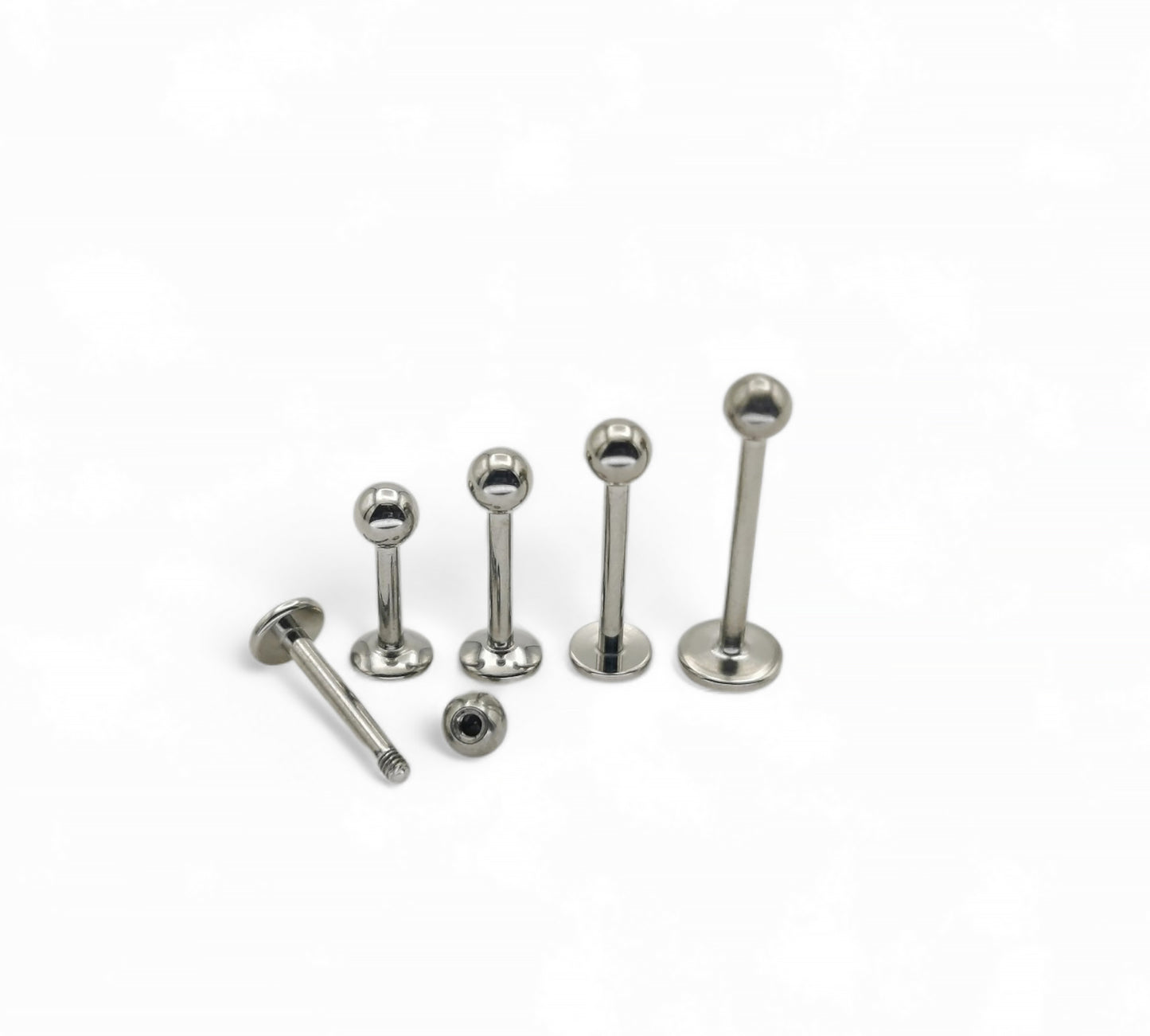 Titanium black, gold or silver stud, 1.2mm/16g, 6mm-12mm length