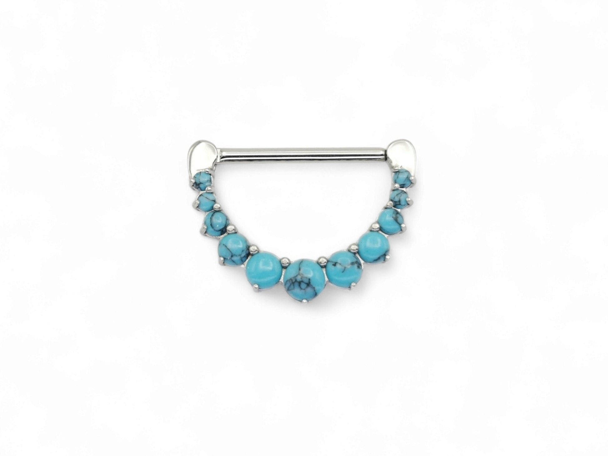 Turquoise Cluster Nipple Clicker on a white background