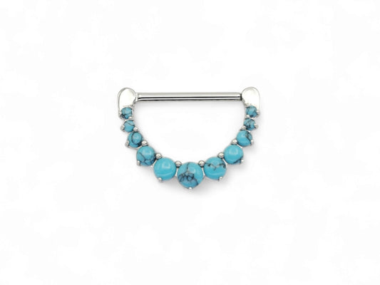 Turquoise Cluster Nipple Clicker on a white background