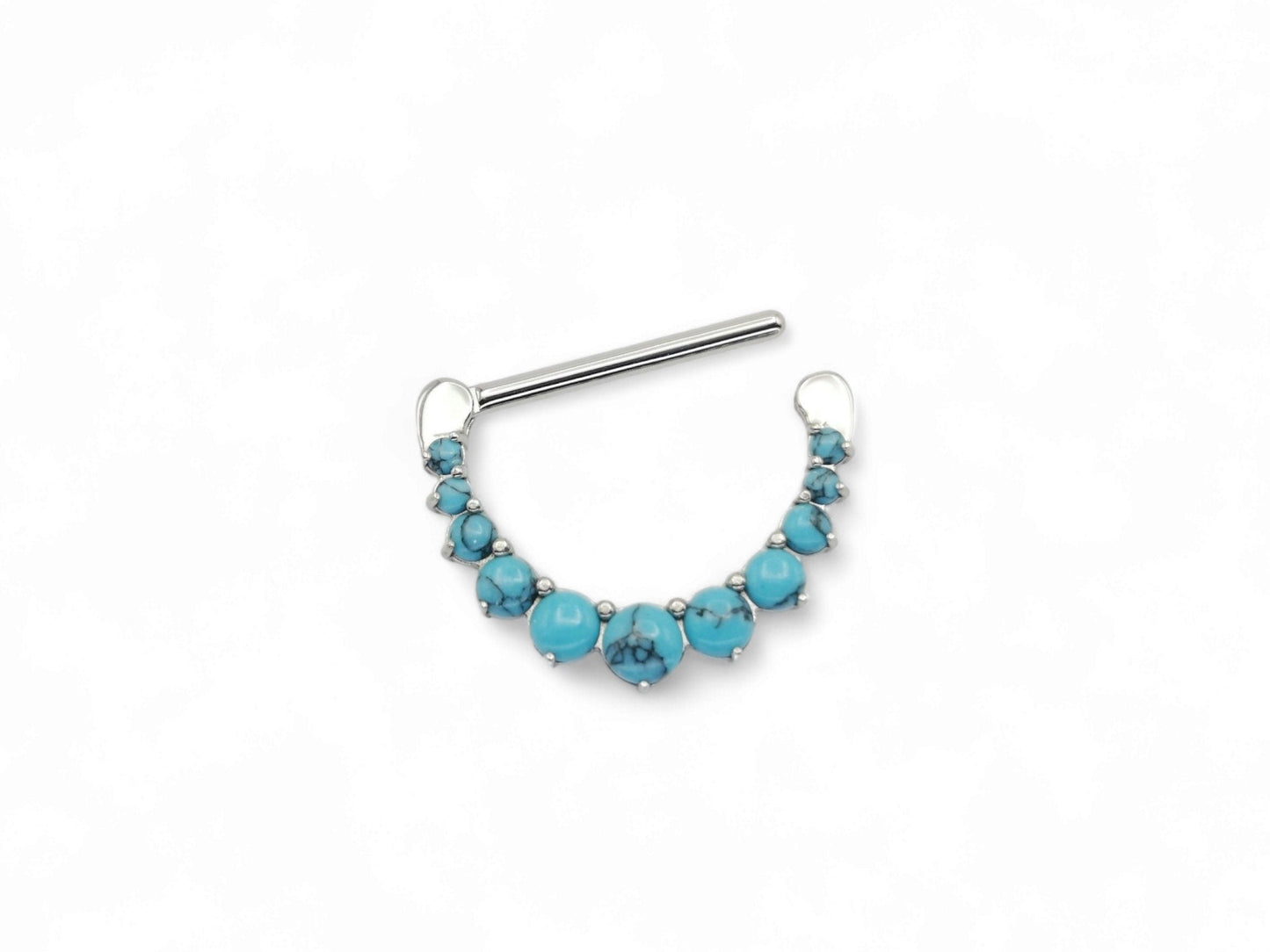 Turquoise Cluster Nipple Clicker on a white background