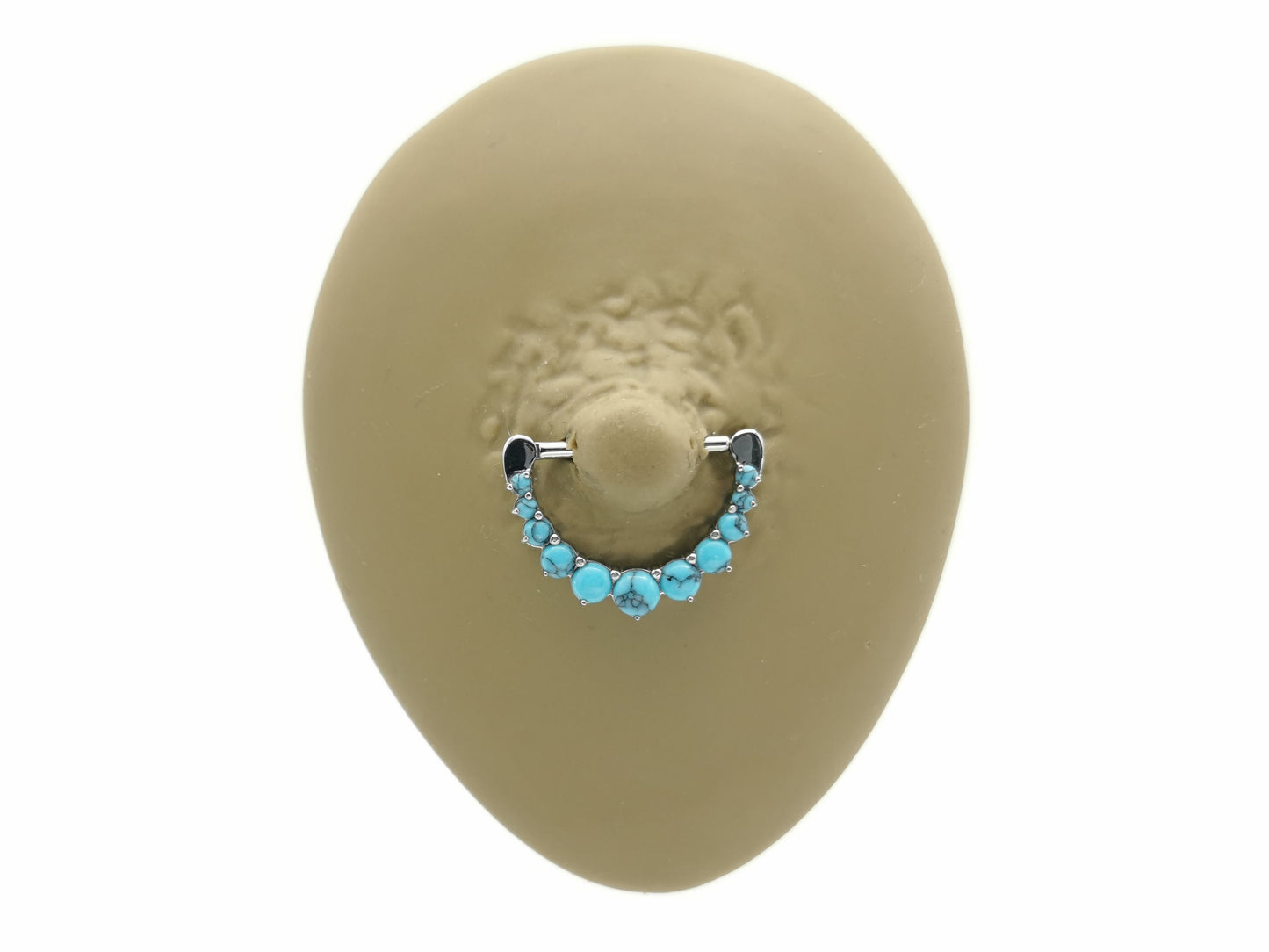 Turquoise Cluster Nipple Clicker on a white background