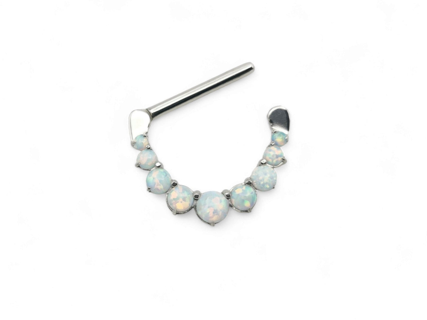 White Opal Cluster Nipple Clicker on a white background