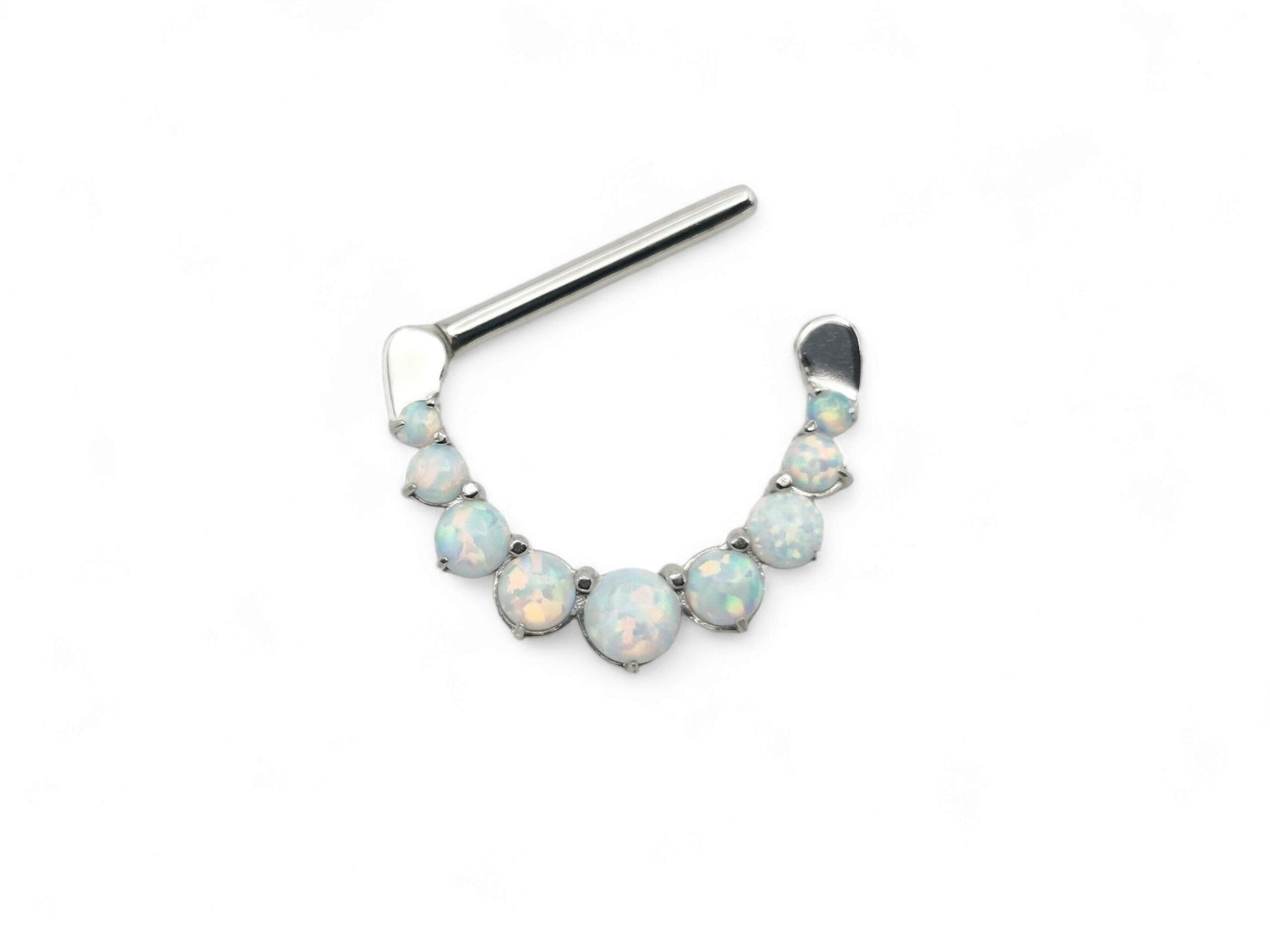 White Opal Cluster Nipple Clicker on a white background