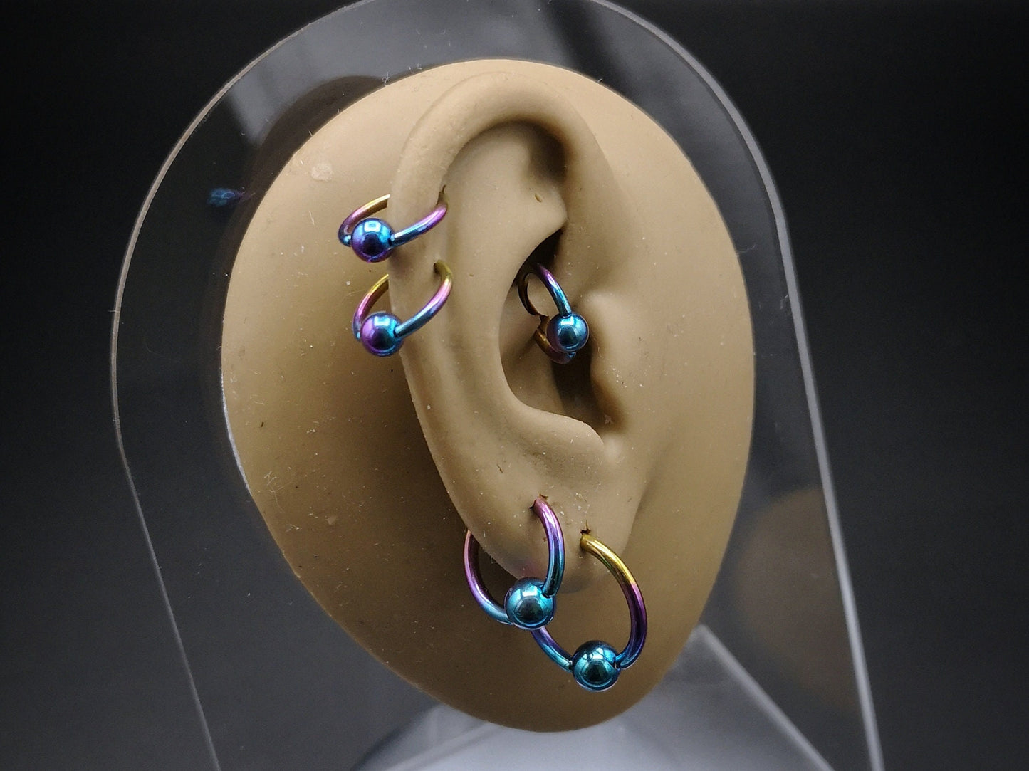 Titanium anodized BCR, 1.2mm/16g, 6mm, 8mm and 10mm diameter