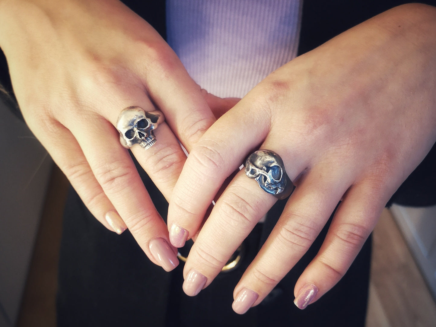 Sterling solid silver skull ring