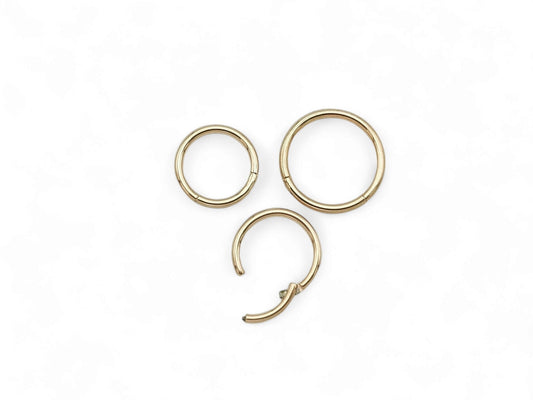 Titanium rose gold clicker ring 1.2mm/16g, 9mm-12mm diameter