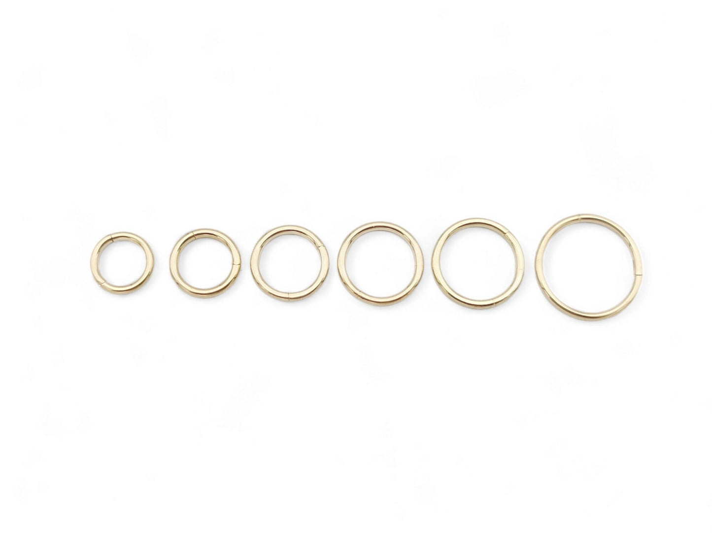 Surgical steel gold clicker ring, 1.2mm/16g, 6mm-12mm diameter