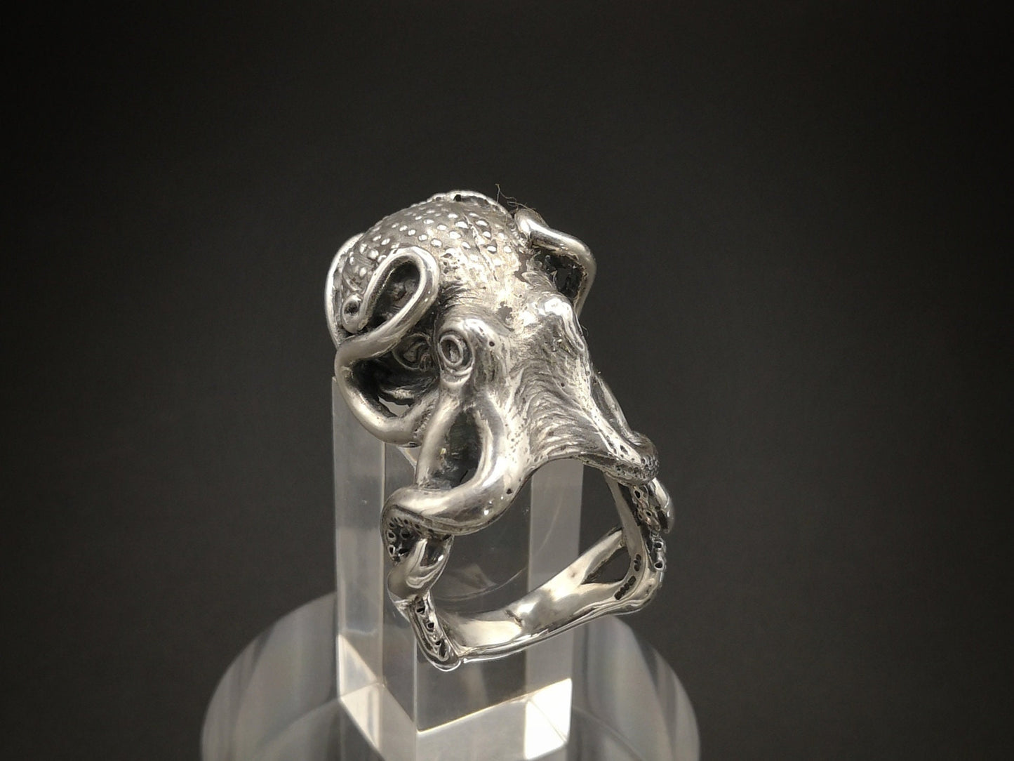 Large silver octopus ring