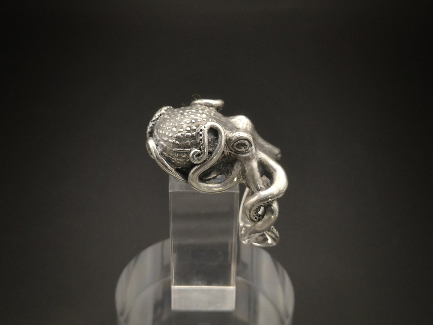 Large silver octopus ring