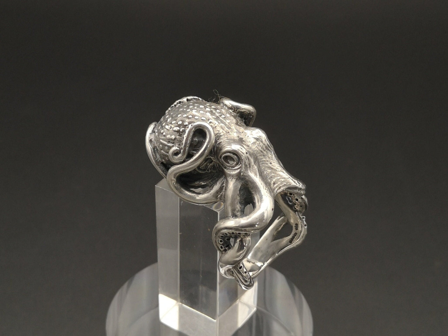 Large silver octopus ring