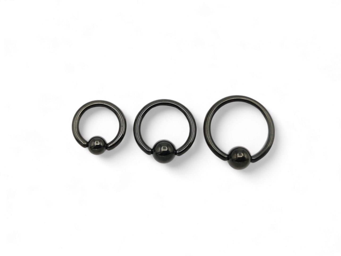 Black surgical steel BCR, 1.6mm/14g, 8mm-12mm diameter