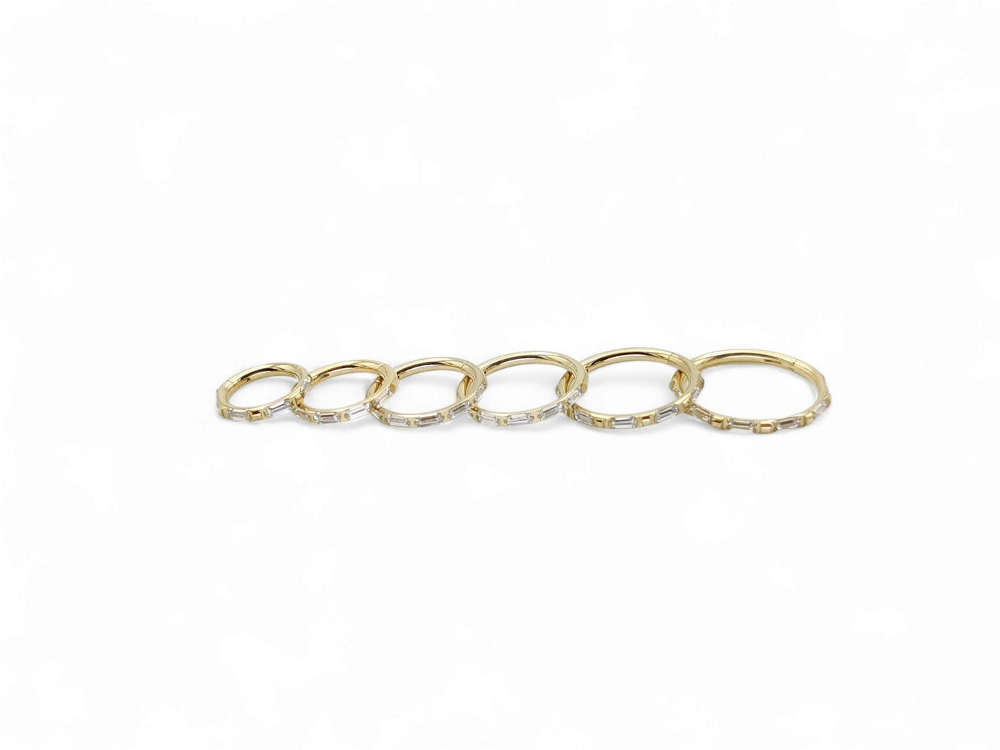 Gold titanium jewelled clicker ring, 1.2mm/16g, 6mm-12mm diameter