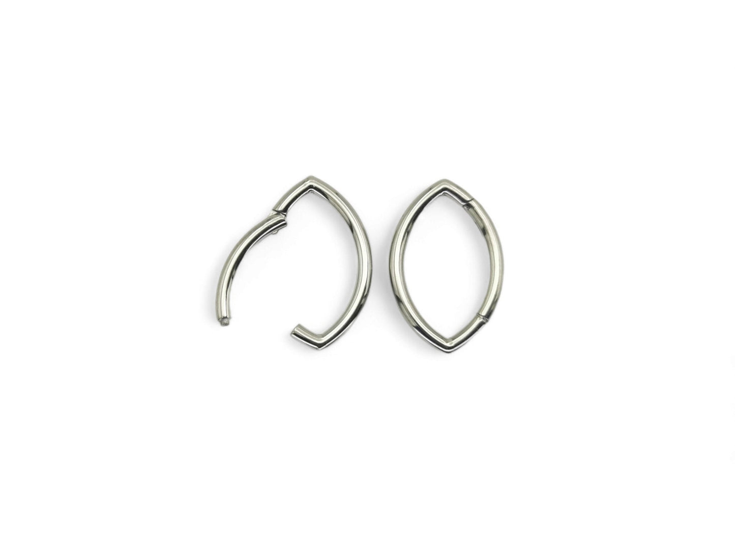 Titanium clicker 1.2mm/16g marquise 10mm x 6mm diameter