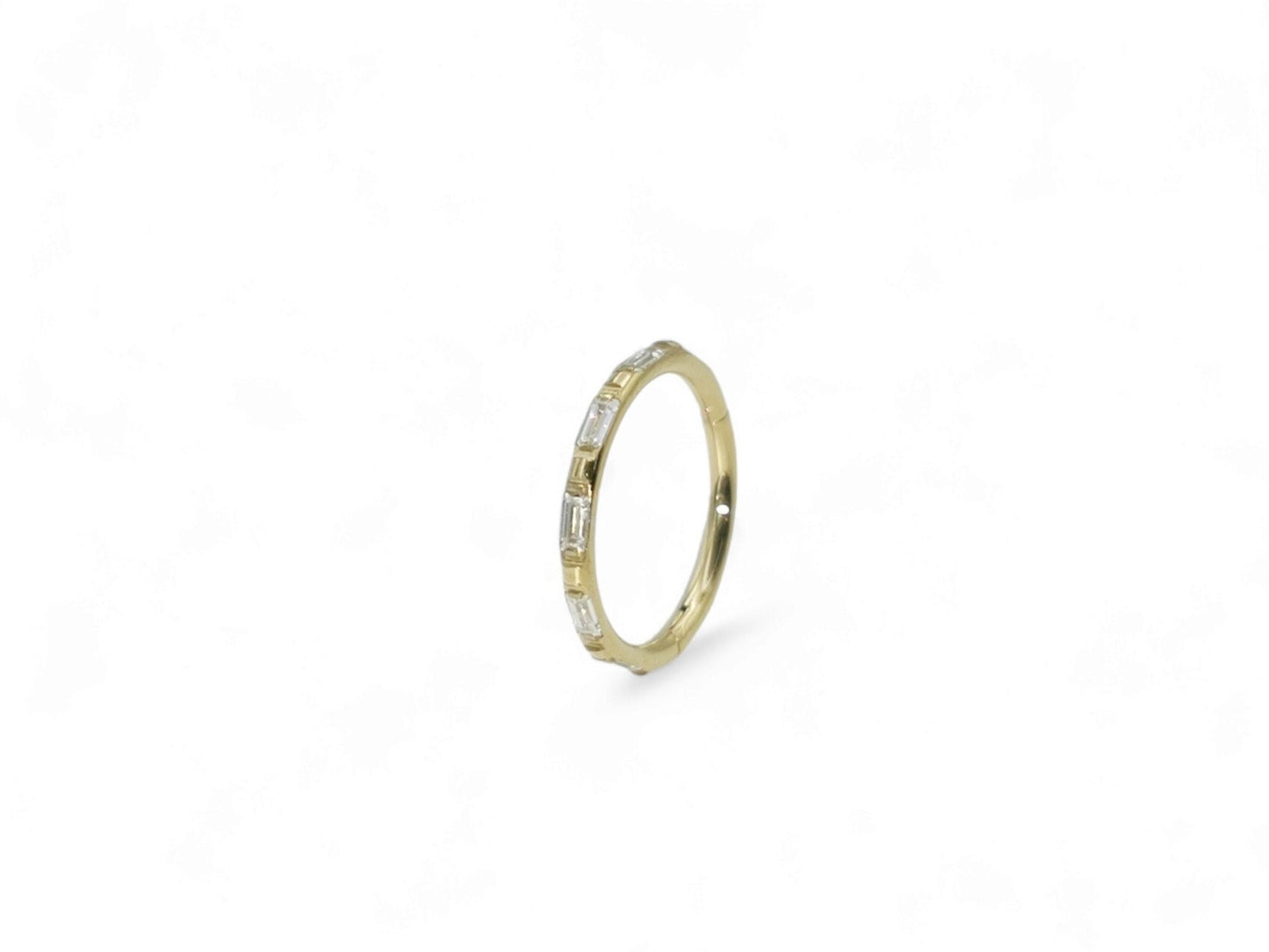 Gold titanium jewelled clicker ring, 1.2mm/16g, 6mm-12mm diameter