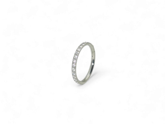 Titanium jewelled clicker ring, 1.2mm/16g piercings, 6mm-12mm diameter