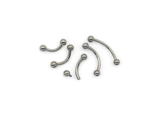 Titanium curved barbell, 1.2mm/16g, 6m-12mm length