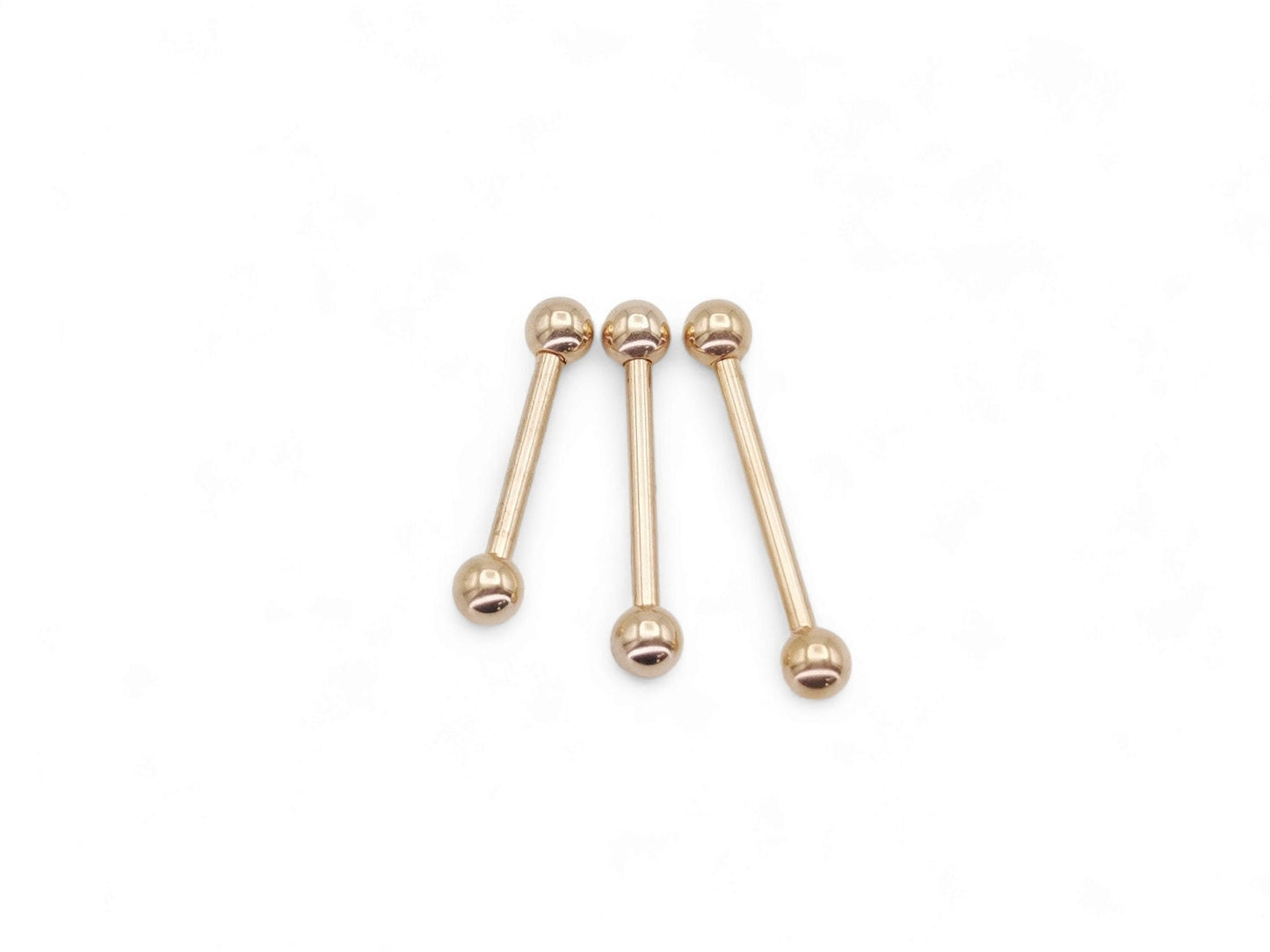 Rose gold titanium barbell 1.6mm/14g, 12mm-16mm length