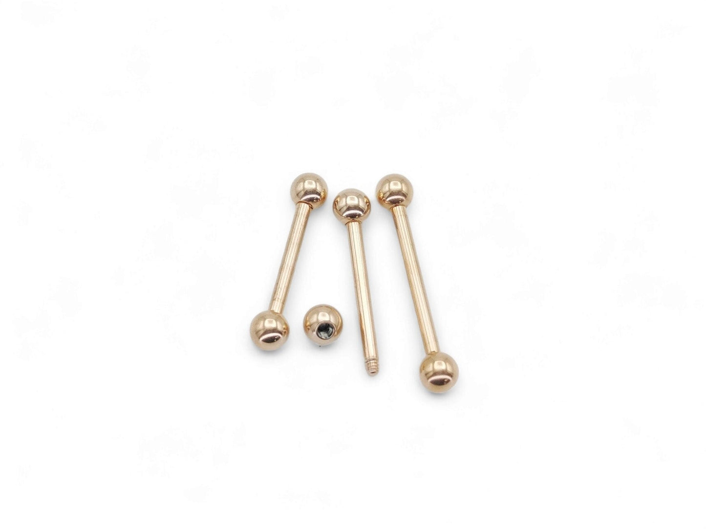 Rose gold titanium barbell 1.6mm/14g, 12mm-16mm length