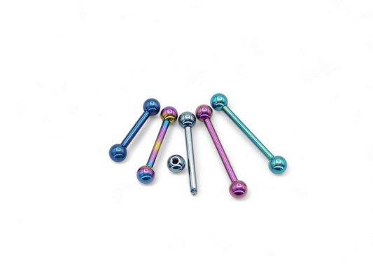 Titanium anodized barbell, 1.6mm/14g 10mm-16mm length